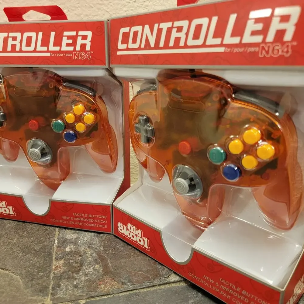 2 N64 Controllers - Fire Orange (NEW) - Nintendo - Funtastic - Nintendo64